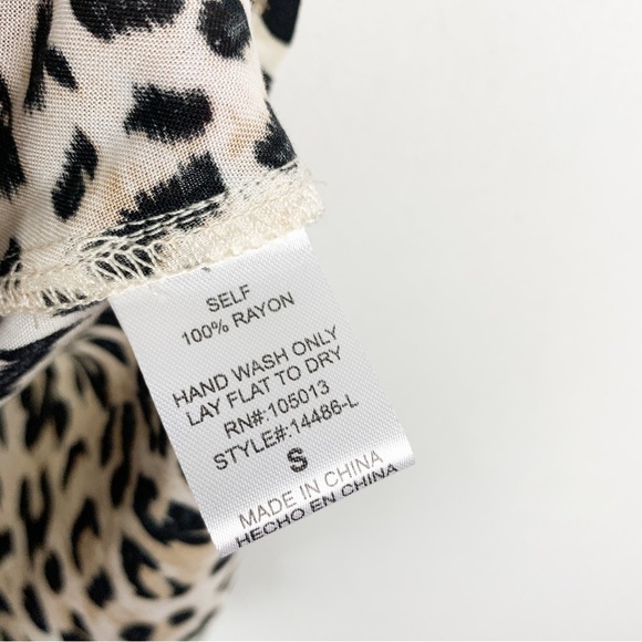 NWT Savannah JaneLeopard Print Floral Embroidered Tank Top Sz S - Picture 6 of 6